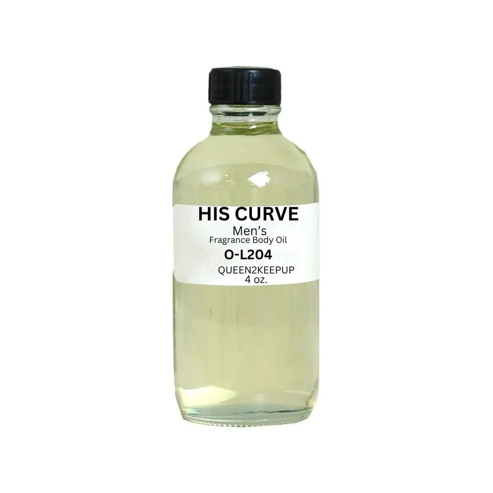 His Curve Men's Body Oil Fresh Aromatic and Woody Masculine Scent 4 oz